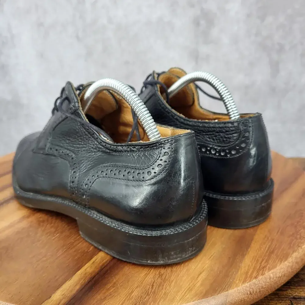 Johnston & Murphy‎ Celina Oxford Shoes Mens 8.5 Black Leather Cap Toe Dress Shoe